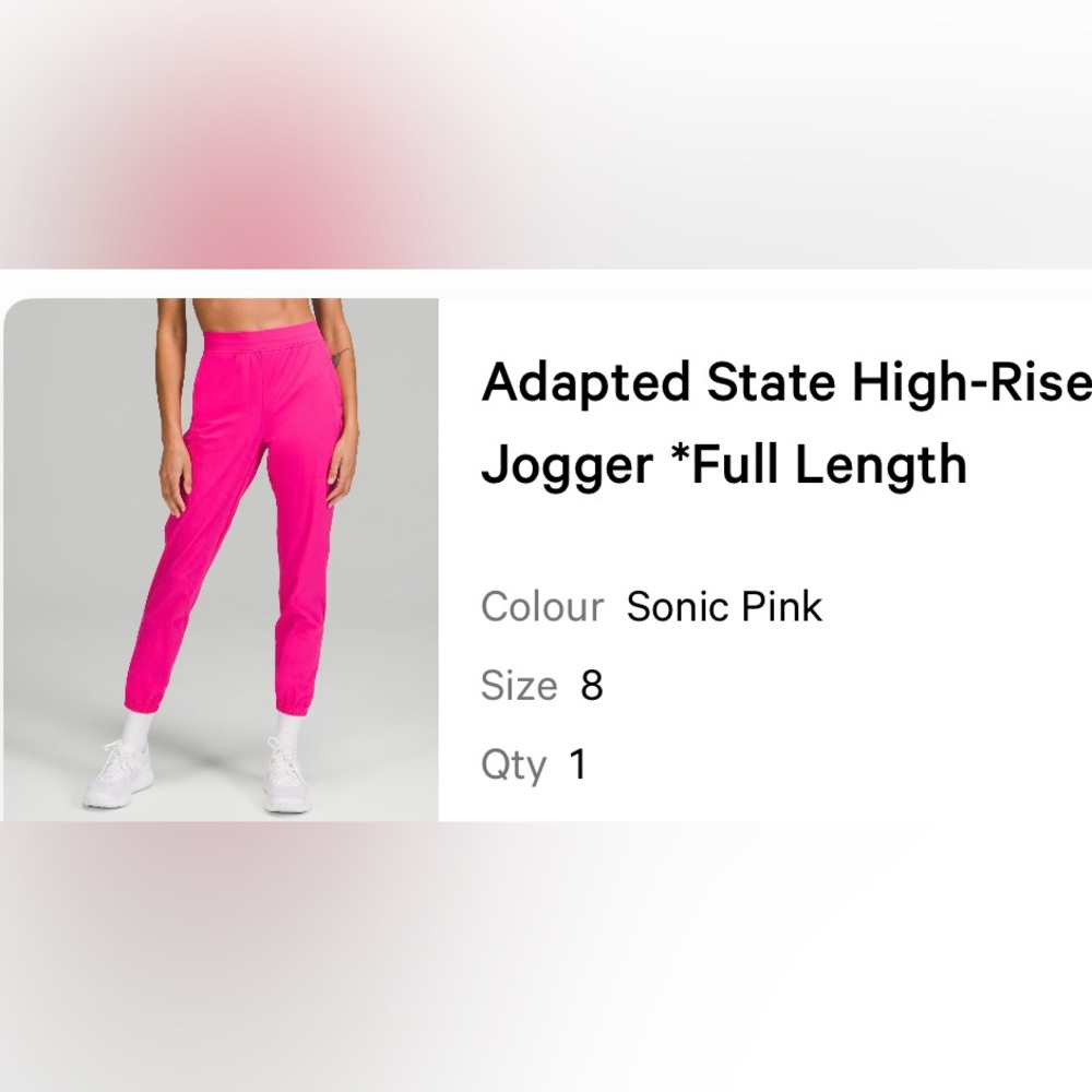 Lululemon Sonic Pink Adapted State Joggers